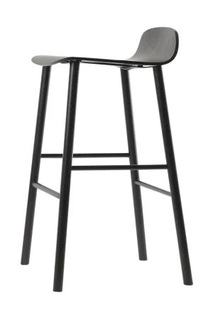 Flusso houten barkruk - 65 cm hoog - Zwart gebeitst Bestseller