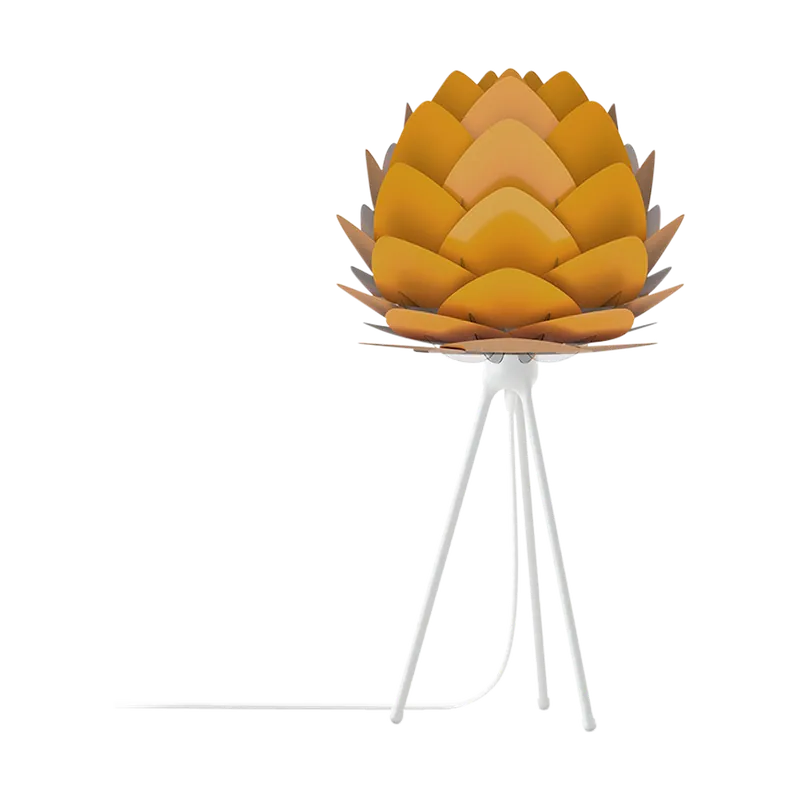 Laatste Kans Aluvia Mini tafellamp saffron yellow - met tripod wit - Ø 40 cm