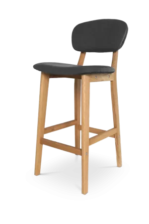 Lage Prijs Wood houten barkruk met kunstleren zitting - 65 cm