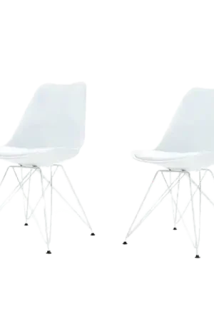 Fabrieksprijs Metal Stoel wit - Wit onderstel - Set van 2