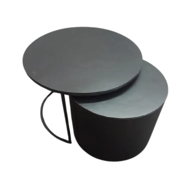 Beperkt Aanbod Ronde salontafel set Luna Zwart Aluminium 76 cm