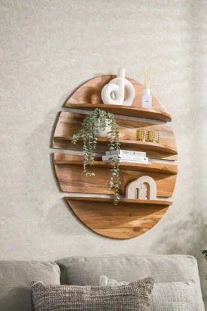 Wandschap 4 Delig Rond Massief Margosa Op = Op