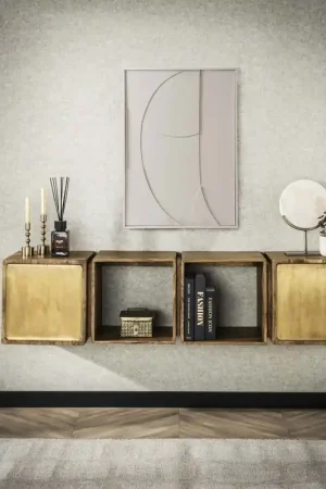 Weekendaanbieding Dressoir Brass 2 Deuren Massief Mango Zand