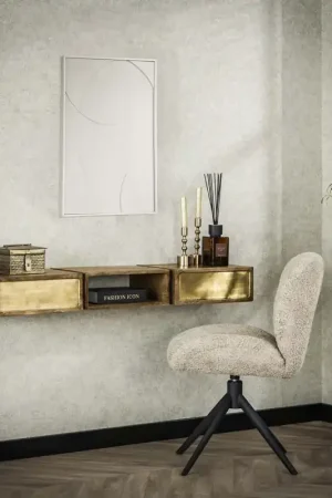 Weekendaanbieding Kaptafel Brass 2 Lades Massief Mango Zand