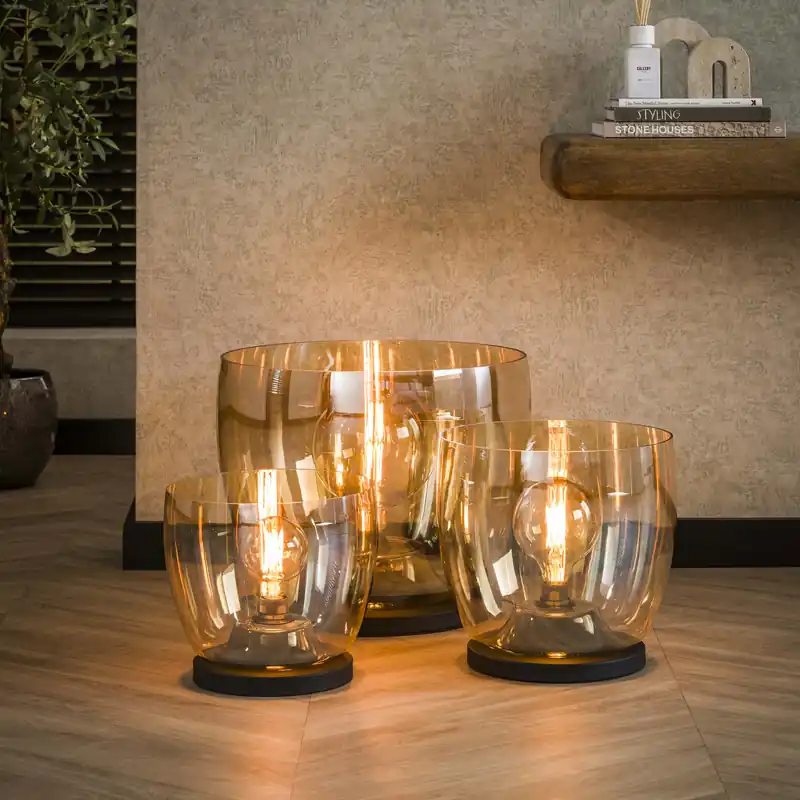 Vloerlamp Up Xl 1 Lichts Amber Glas Gereduceerde Prijs