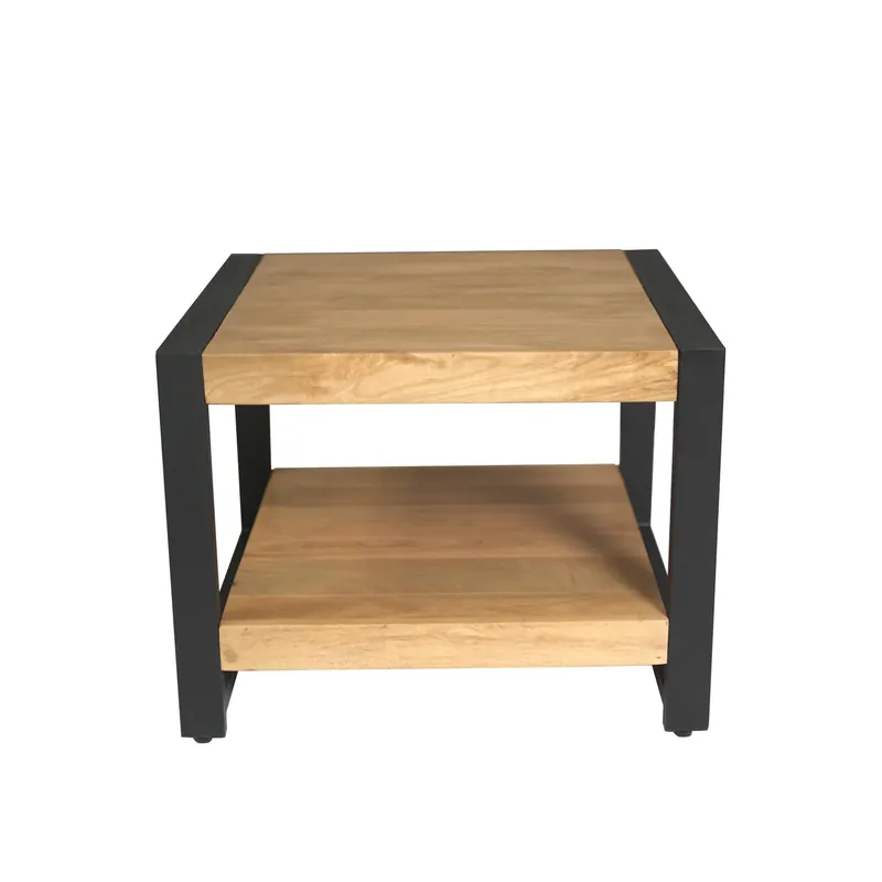 Express Levering Bijzettafel Britt met onderblad Naturel Mangohout 60 cm