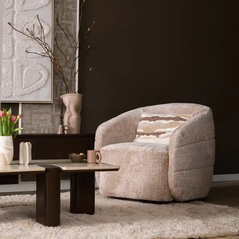 Draaibare Fauteuil Yara Beige Actieprijs