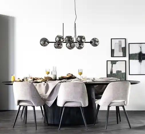 Eleonora Eettafel Aron ovaal 200x110 - zwart Hoge Kwaliteit