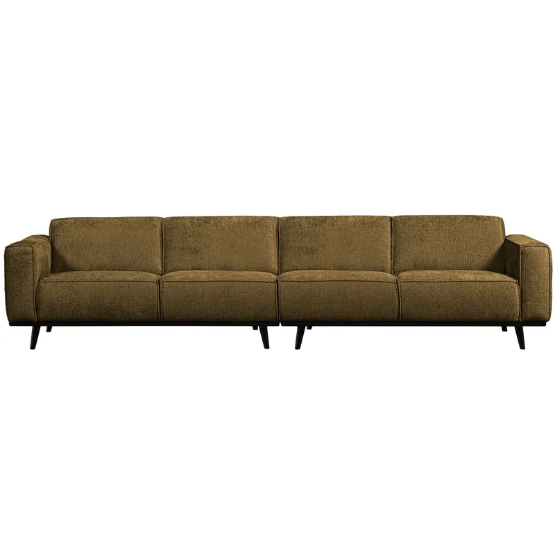 Koop Online Woood Statement xl 4-zits bank 372 cm structure velvet brass
