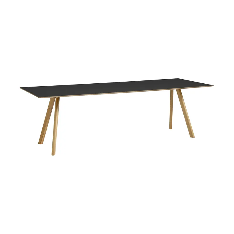 HAY Copenhague CPH 30 eettafel 250x90 cm gelakt eiken, zwart linoleum Beperkte Voorraad