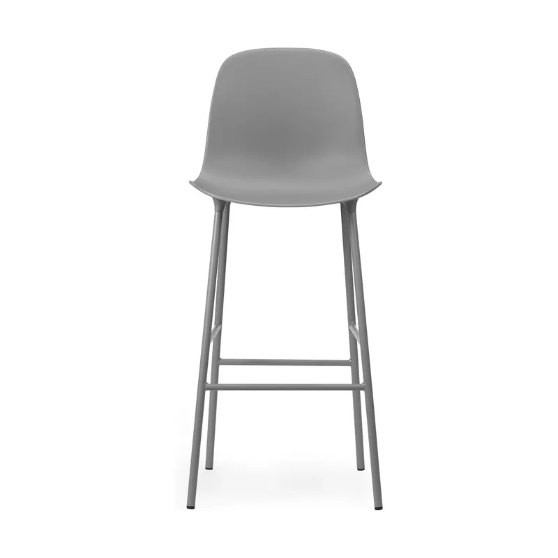 Normann Copenhagen Form barkruk H75 hoge rug Grey vierpoot staal Goedkoop