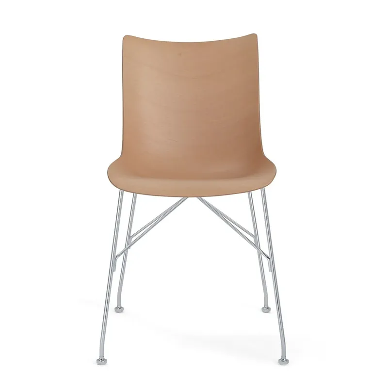 Finale Uitverkoop Kartell P/Wood eetkamerstoel beuken Lichtbruin wit