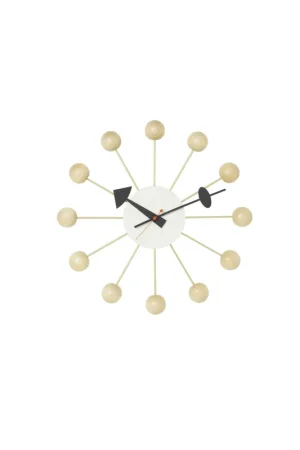 Goedkoop Vitra Ball Clock wandklok beuken naturel