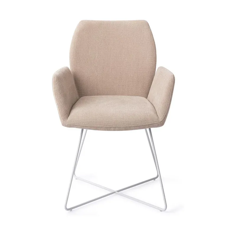 Seizoensaanbieding Jesper Home Misaki eetkamerstoel Sand Strand cross white