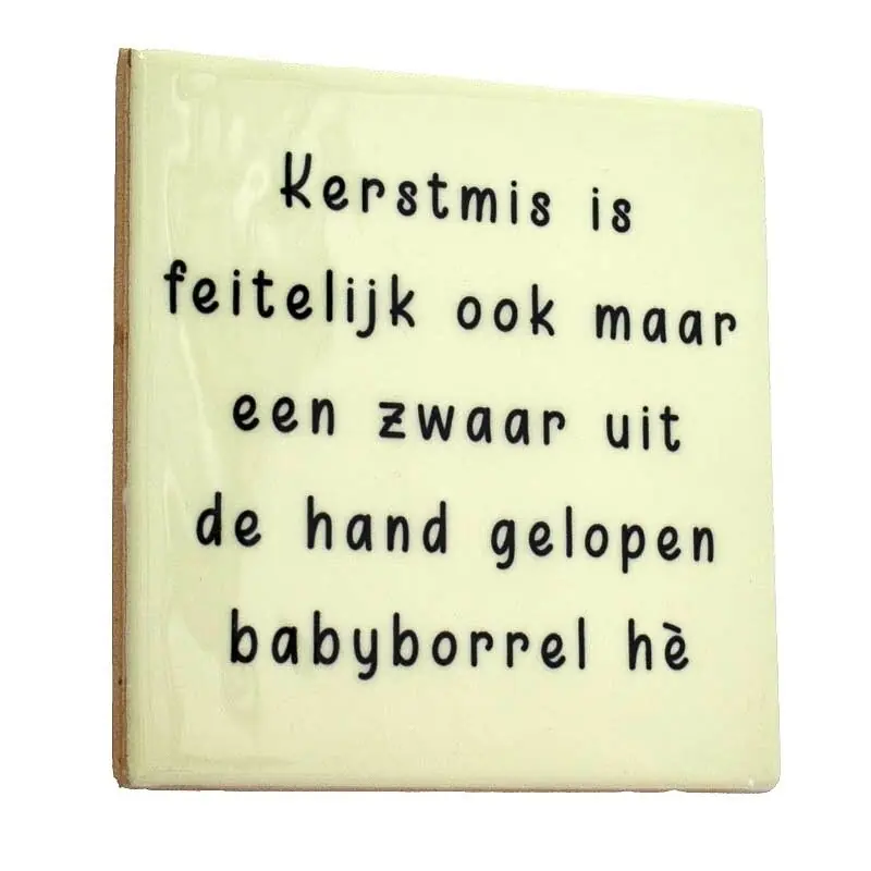 Tegeltje - Kerstmis babyborrel Lage Kosten