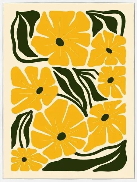 Poster in frame retro flowers Tijdelijk Beschikbaar