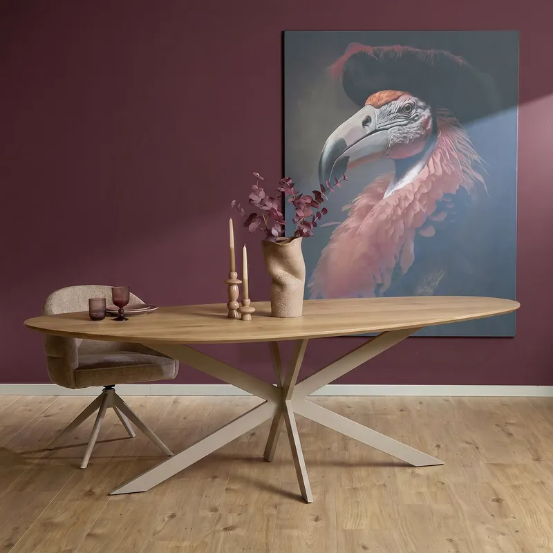 Starfurn Eiken eettafel Cloud 240 cm Naturel Poot Sand Meest Verkocht