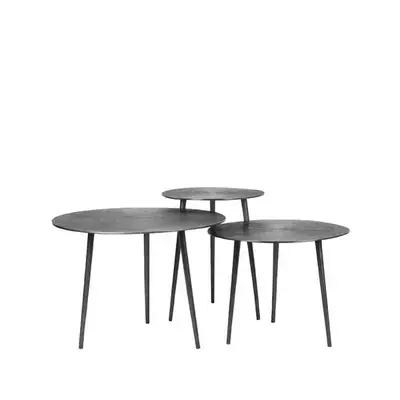 LABEL51 Salontafel Set Nobby - Antiek ash - Metaal Exclusieve Aanbieding