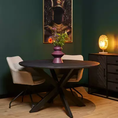 Merkproduct Starfurn Ronde eettafel New York Zwart Mangohout 120 cm