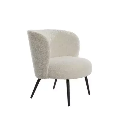 Light&living Stoel 68x67x72 cm DIEYDA bouclé crème-zwart Hete Deal