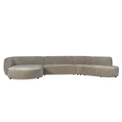 Actieprijs PTMD Lujo Sofa Cream Fiore Fabric 2 Seater Element