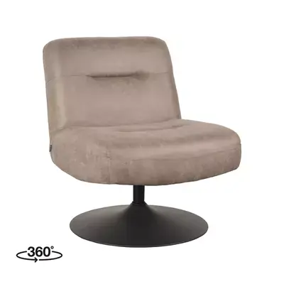 LABEL51 Fauteuil Eli - Taupe - Microfiber Nieuw
