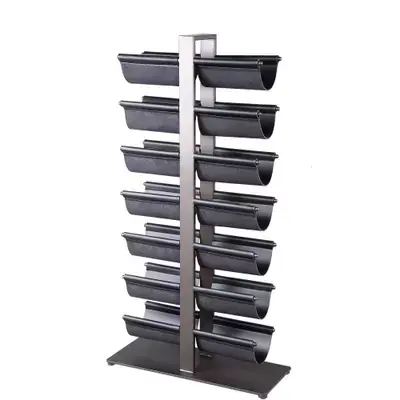 Betaalbaar PTMD Davitt Black Steel Winerack PU Leather Holders L