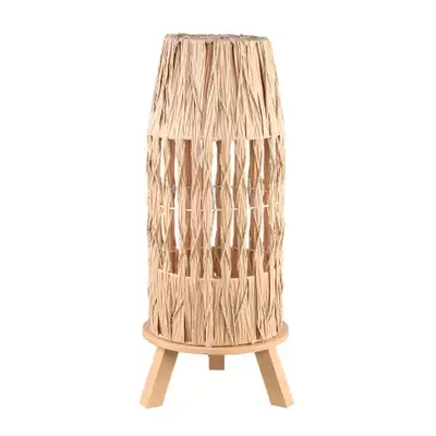 PTMD Alleene Cream Bamboo LED Lamp Wooden Base L Gratis Retour