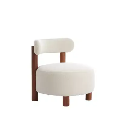 Beperkt Aanbod Light&living Stoel Ø74x74 cm FERENTINO acacia hout naturel+bouclé crème