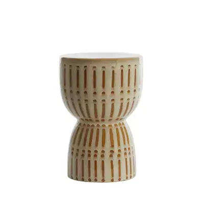 Light&living Bijzettafel Ø28,5x42 cm FINCA keramiek glans crème+bruin Populair