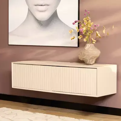 Seizoensaanbieding Starfurn Zwevend tv meubel Madison Zand Mangohout 120 cm