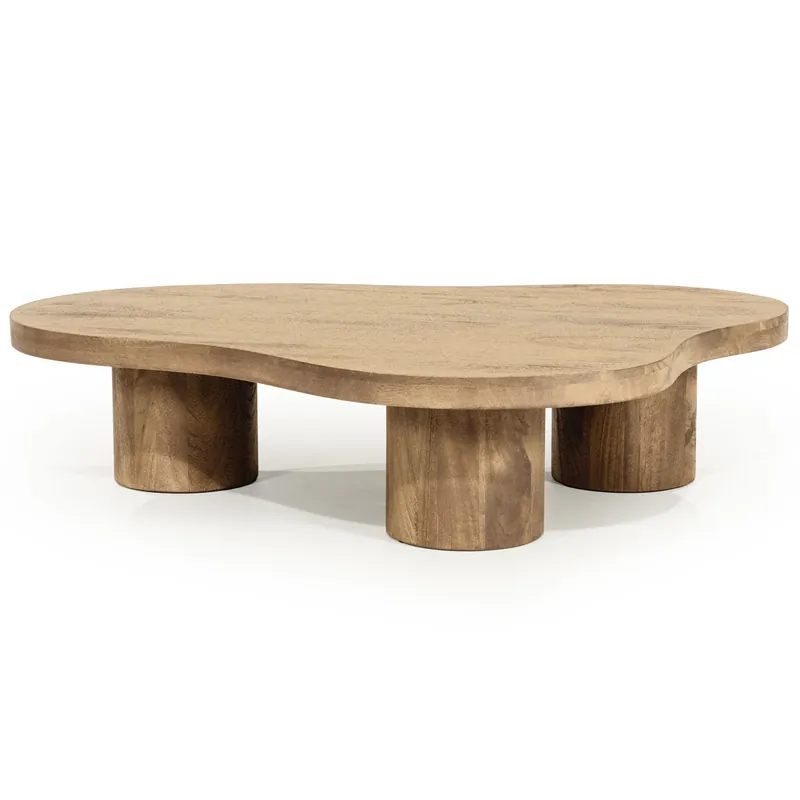 Organische Salontafel Charlie Mangohout Naturel 130×100 cm Uitverkoop
