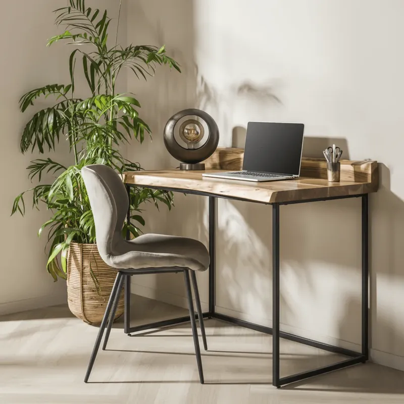 Industrieel Bureau Boomstam Acaciahout Aberdeen 110x60 cm Korting