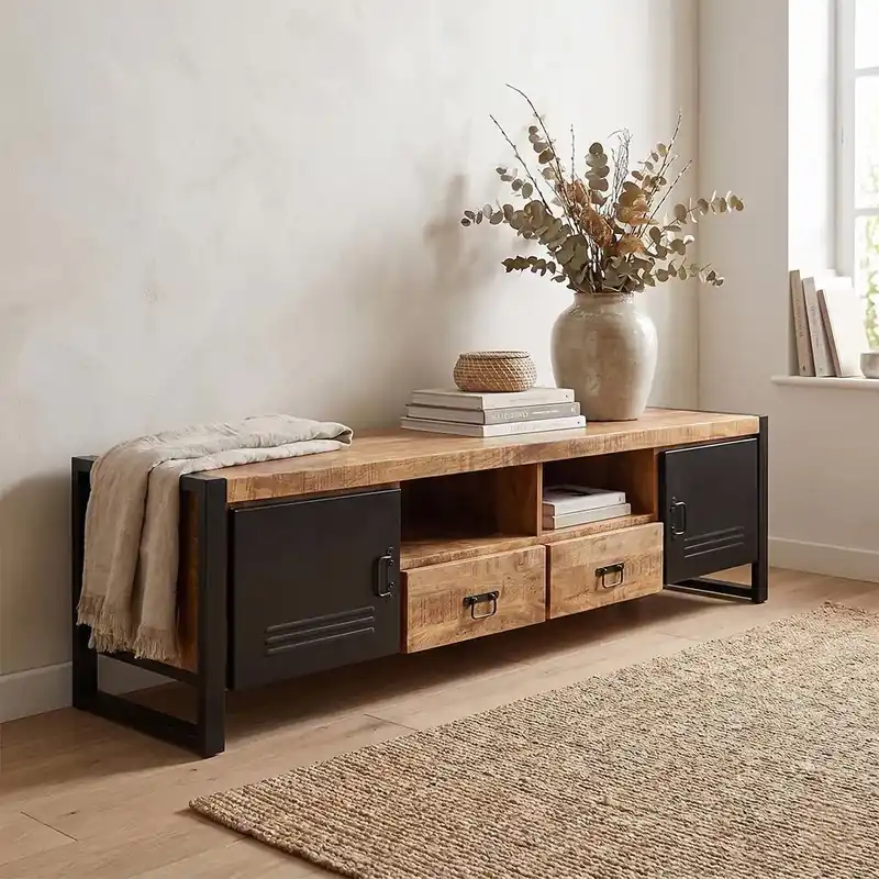 Uitverkoop Mangohouten TV Meubel Birmingham 200 cm Mahom