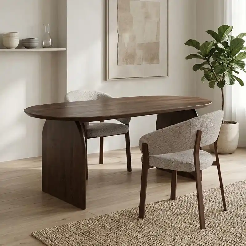 Eettafel Japandi Kumo 210x100 cm U-Poot Mahom Meest Verkocht