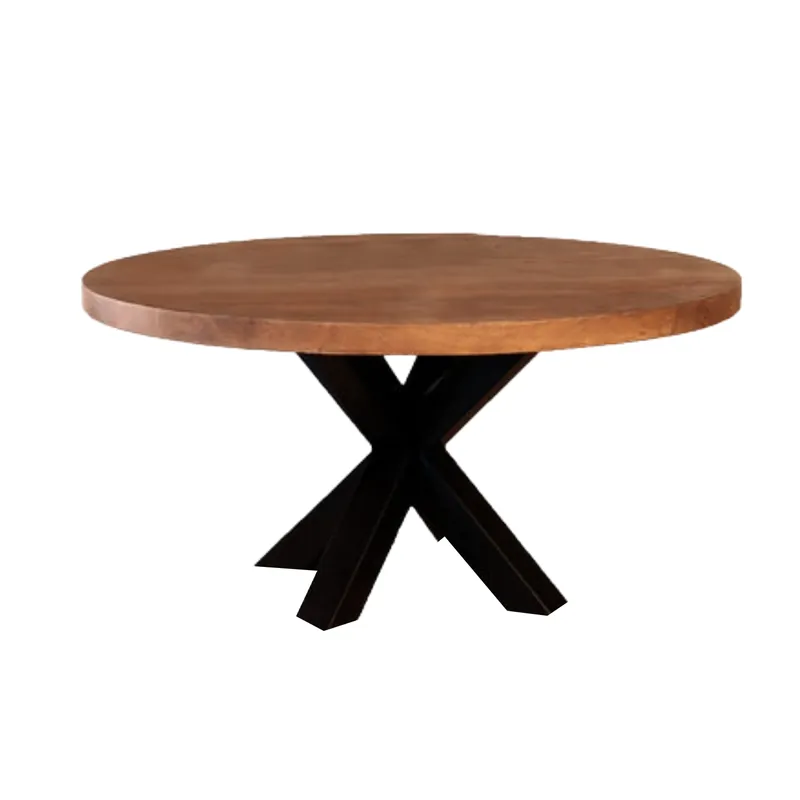 Salontafel rond mangohout 90cm Jesse walnoot Meest Verkocht