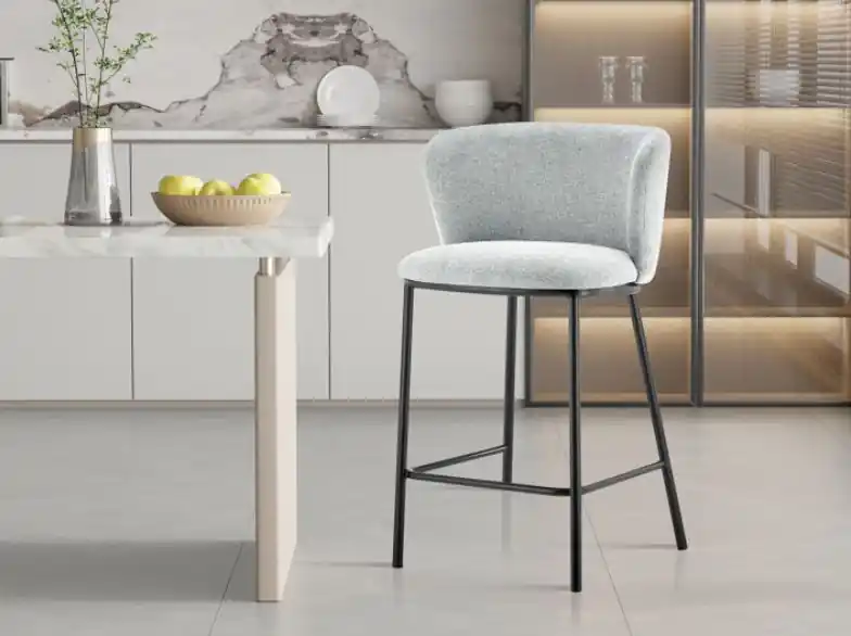 Gratis Retour Barstoel lichtrijs stof