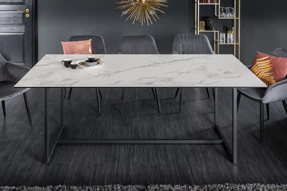 Eettafel wit marmerlook 200 cm Fabrieksprijs